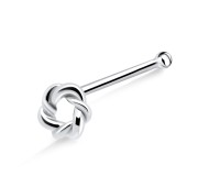 Twisted Circle Silver Bone Nose Stud NSKD-674